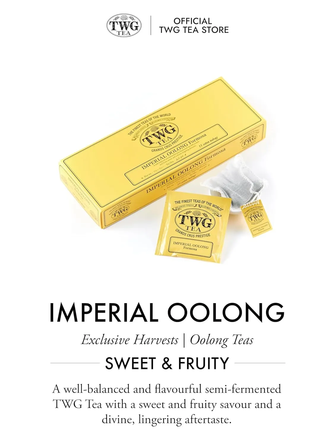 TWG Tea | Imperial Oolong | Oolong Tea | Sweet & Fruity Savour | 15 Hand Sewn Cotton Tea Bags | Gift Set