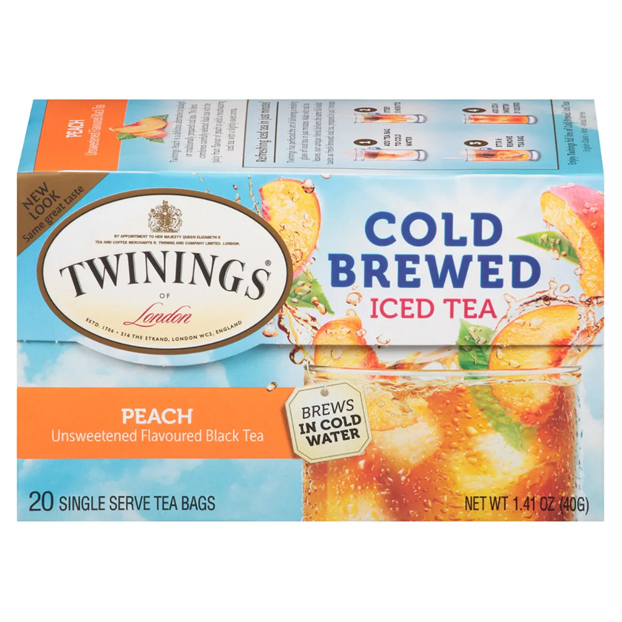Twinings' Cold Brewed Iced Tea Peach - 20 count