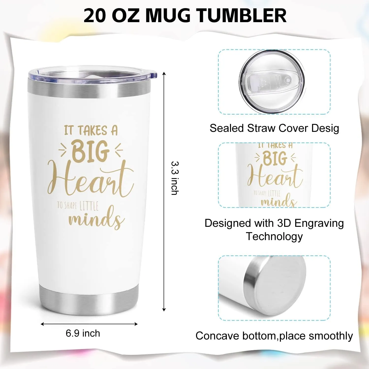 UAREHIBY 12-Pack Appreciation Gifts - Best End of Year & Graduation Gifts with Keychain, 20oz Wine Tumbler in Bulk, Cosmetic Bag for Women & Men