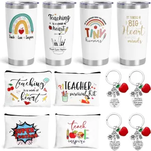UAREHIBY 12-Pack Appreciation Gifts - Best End of Year & Graduation Gifts with Keychain, 20oz Wine Tumbler in Bulk, Cosmetic Bag for Women & Men