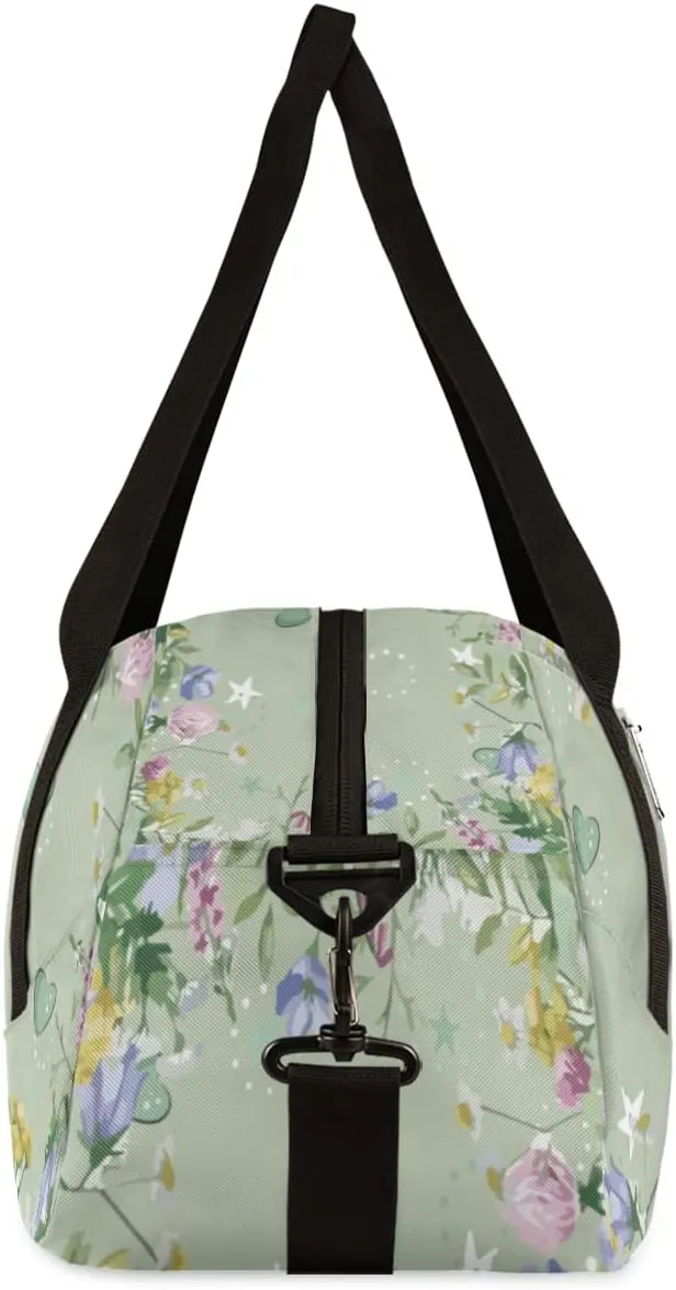 Unicorn Flowers Love Personalized Kids Duffel Bag for Girls Boys, bushes Customized Dance Bag Overnight Small Duffel Bag Carry On Weekend Sports Gym Travel Bag for School Practice Gymnastics Ballet