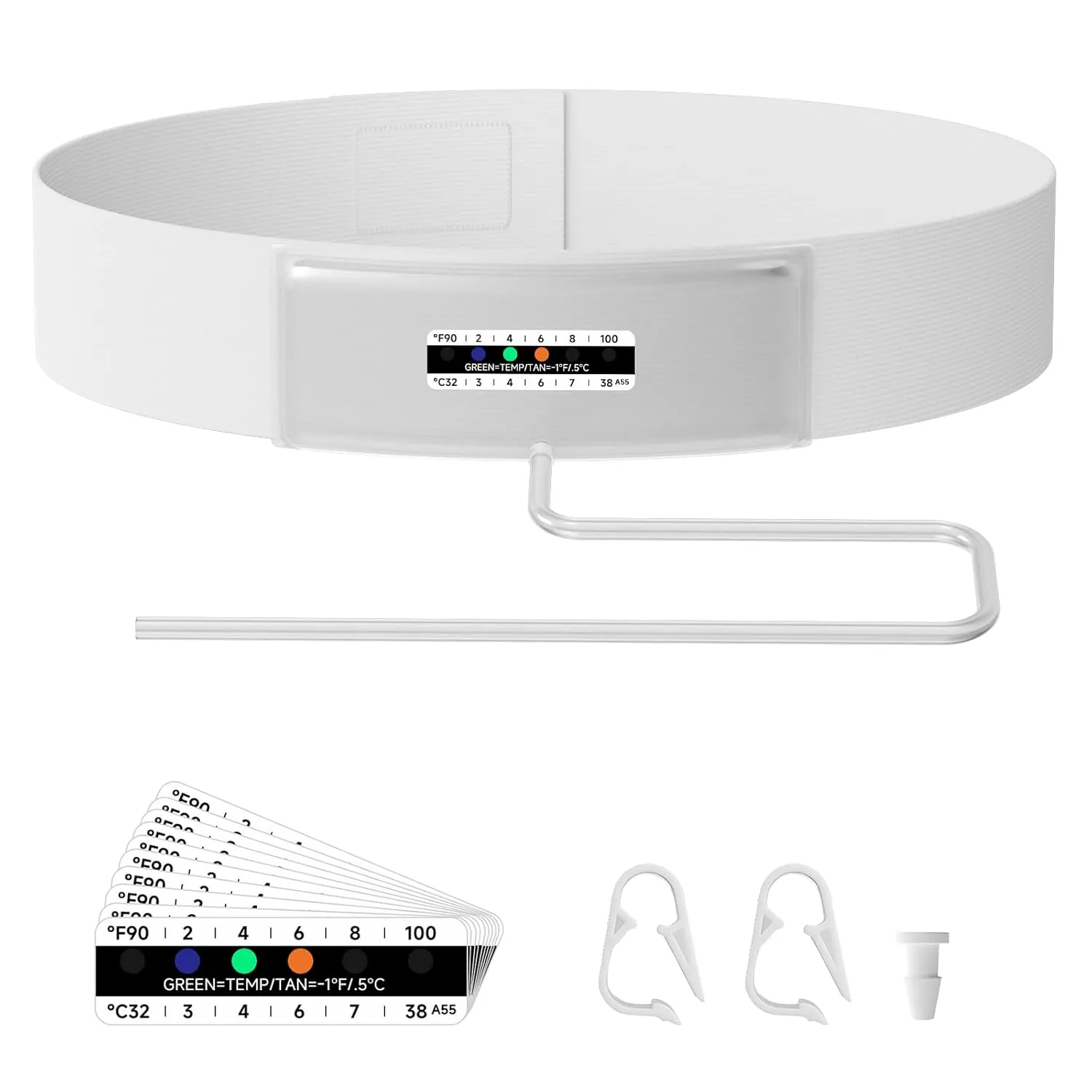 Urine Test Complete Kit, Lengthened 46” Hi-Stretch and Comfortable Concealed Belt,2 oz to 4 oz Translucent Soft Sample Bag on Belt, Urine Test Thermometer Stickers and Funnel, Water Stop Buckle