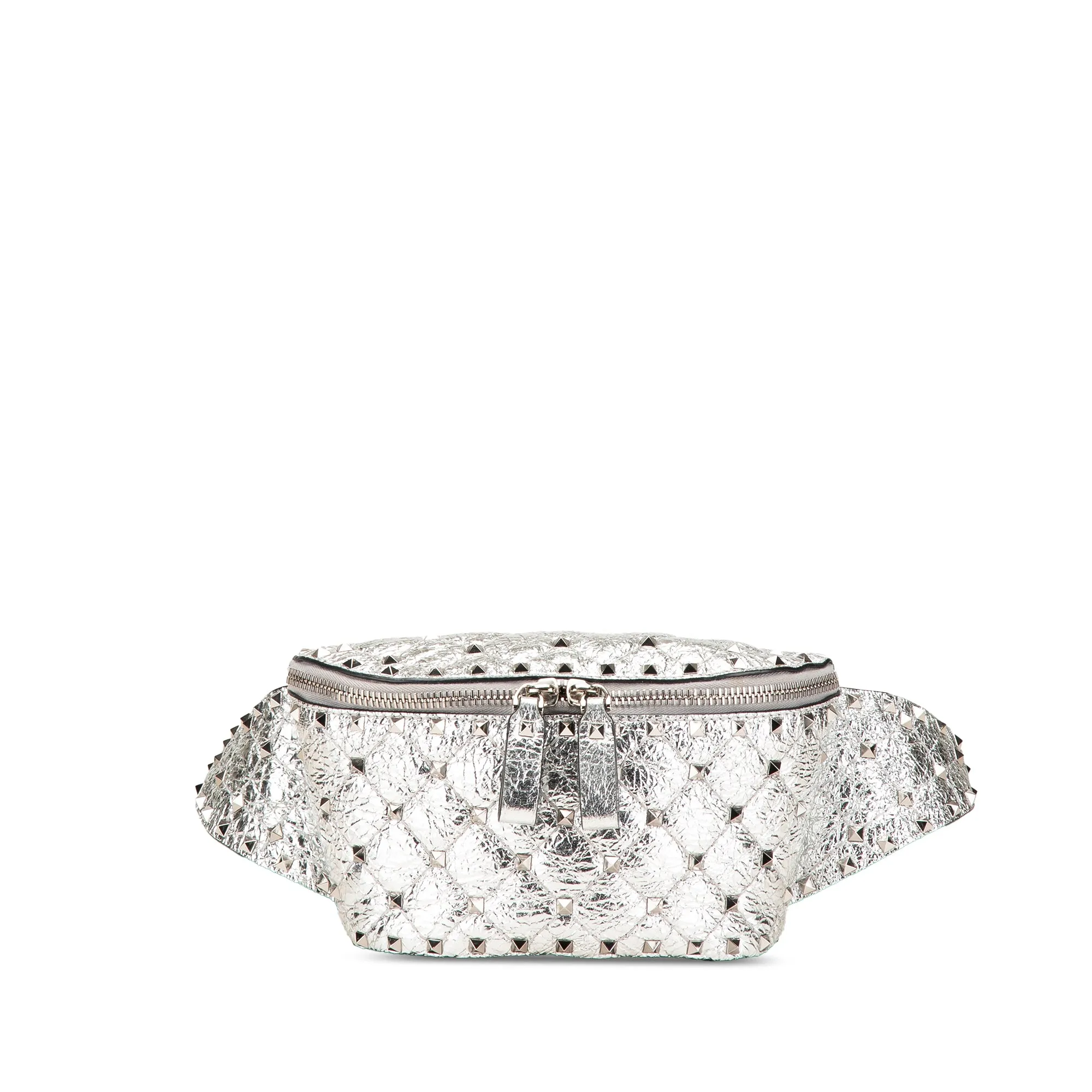 Valentino Metallic Craquele Nappa Rockstud Spike Belt Bag