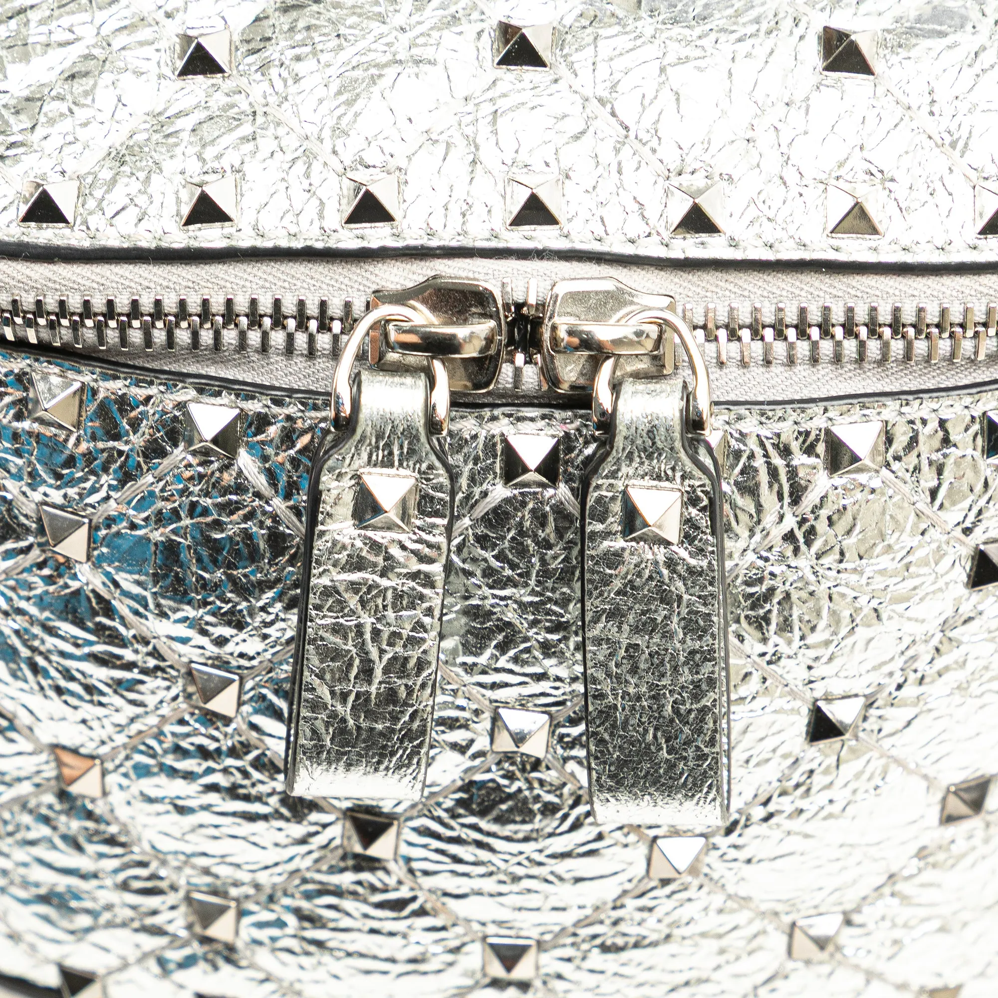 Valentino Metallic Craquele Nappa Rockstud Spike Belt Bag