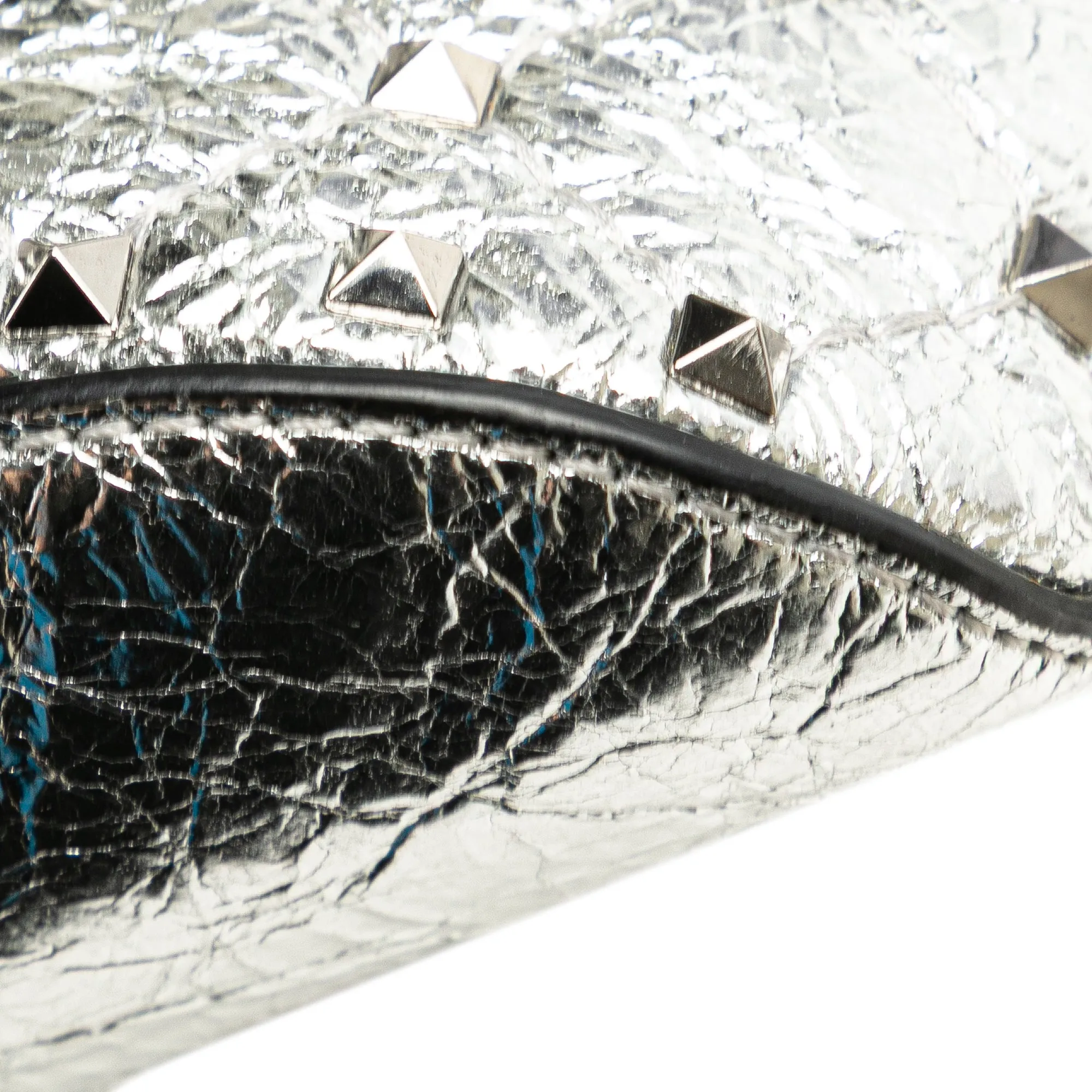 Valentino Metallic Craquele Nappa Rockstud Spike Belt Bag