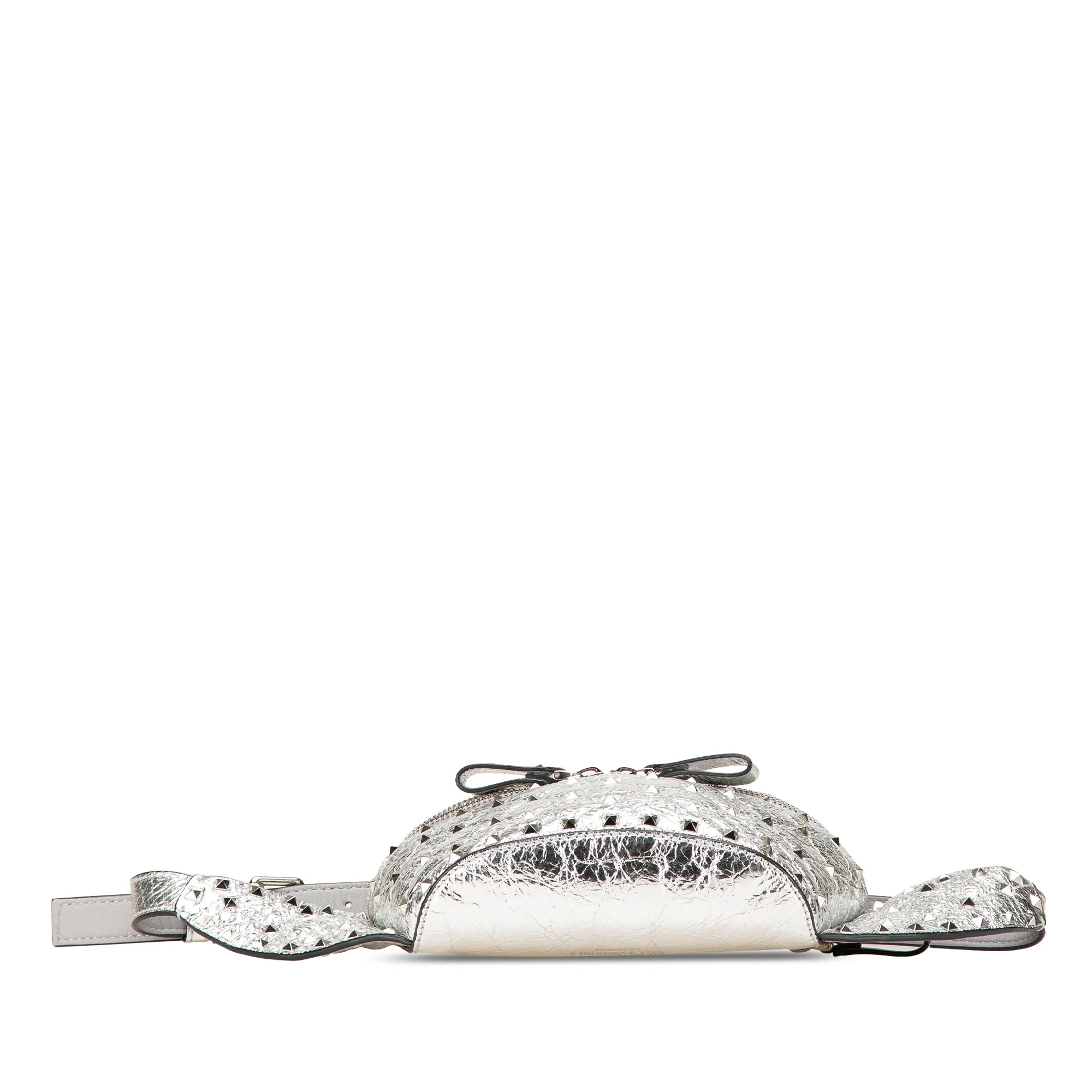 Valentino Metallic Craquele Nappa Rockstud Spike Belt Bag