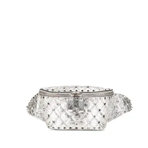 Valentino Metallic Craquele Nappa Rockstud Spike Belt Bag