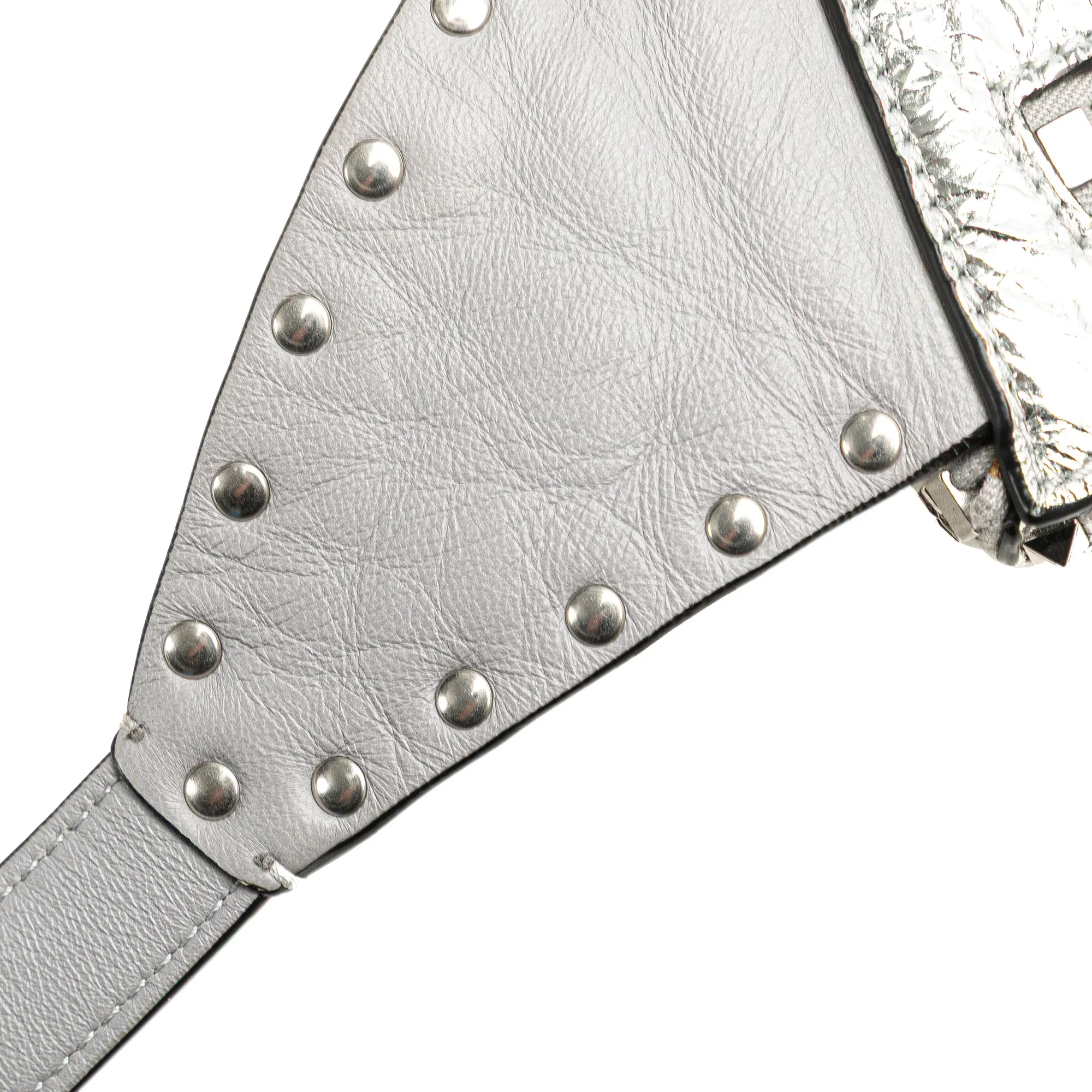 Valentino Metallic Craquele Nappa Rockstud Spike Belt Bag