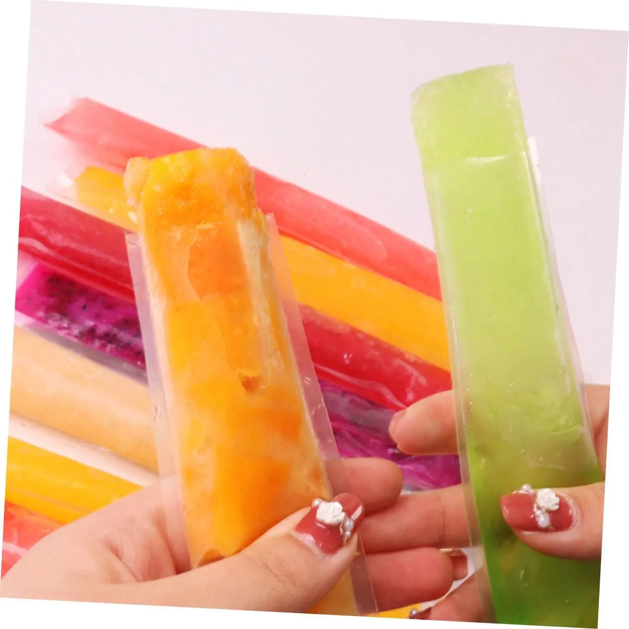 VALICLUD 3sets 50pcs Ice Candy Making Bags Reusable Ice Sucker Molds for Summer Treats Easy to Use for DIY Flavors Safe Design for All Ages Includes Funnel 50pcs*3