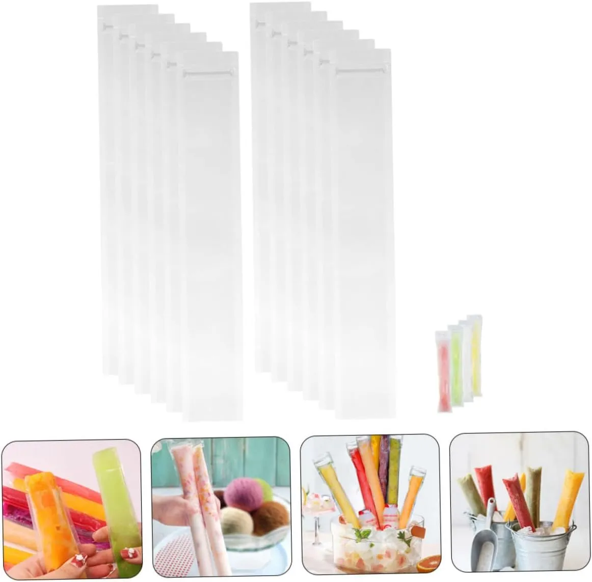 VALICLUD 3sets 50pcs Ice Candy Making Bags Reusable Ice Sucker Molds for Summer Treats Easy to Use for DIY Flavors Safe Design for All Ages Includes Funnel 50pcs*3