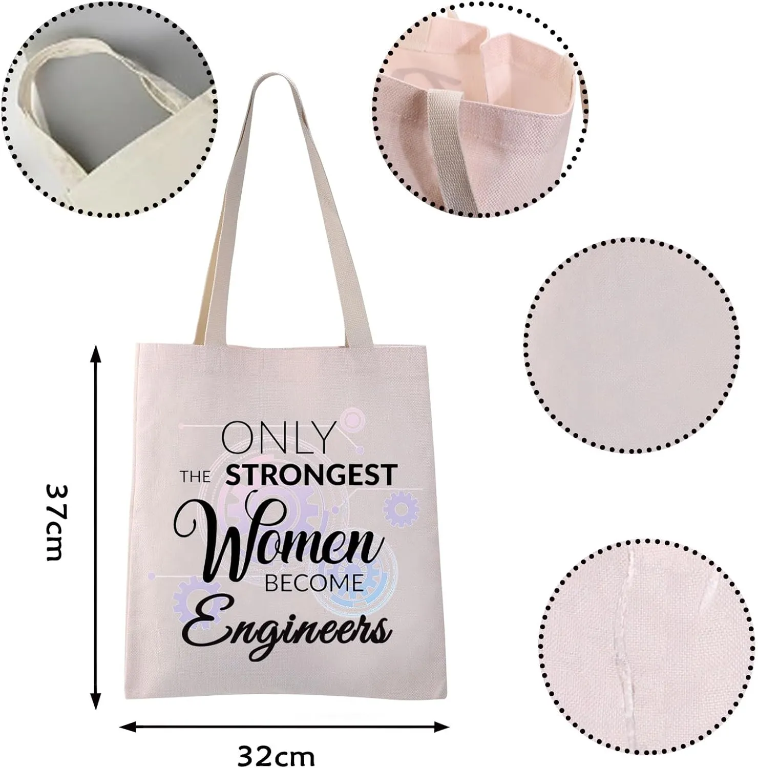 VAMSII Woman Engineer Gift Tote Bag Engineering Gifts for Women only the Strongest Women Become Engineers Gifts Shoulder Bag