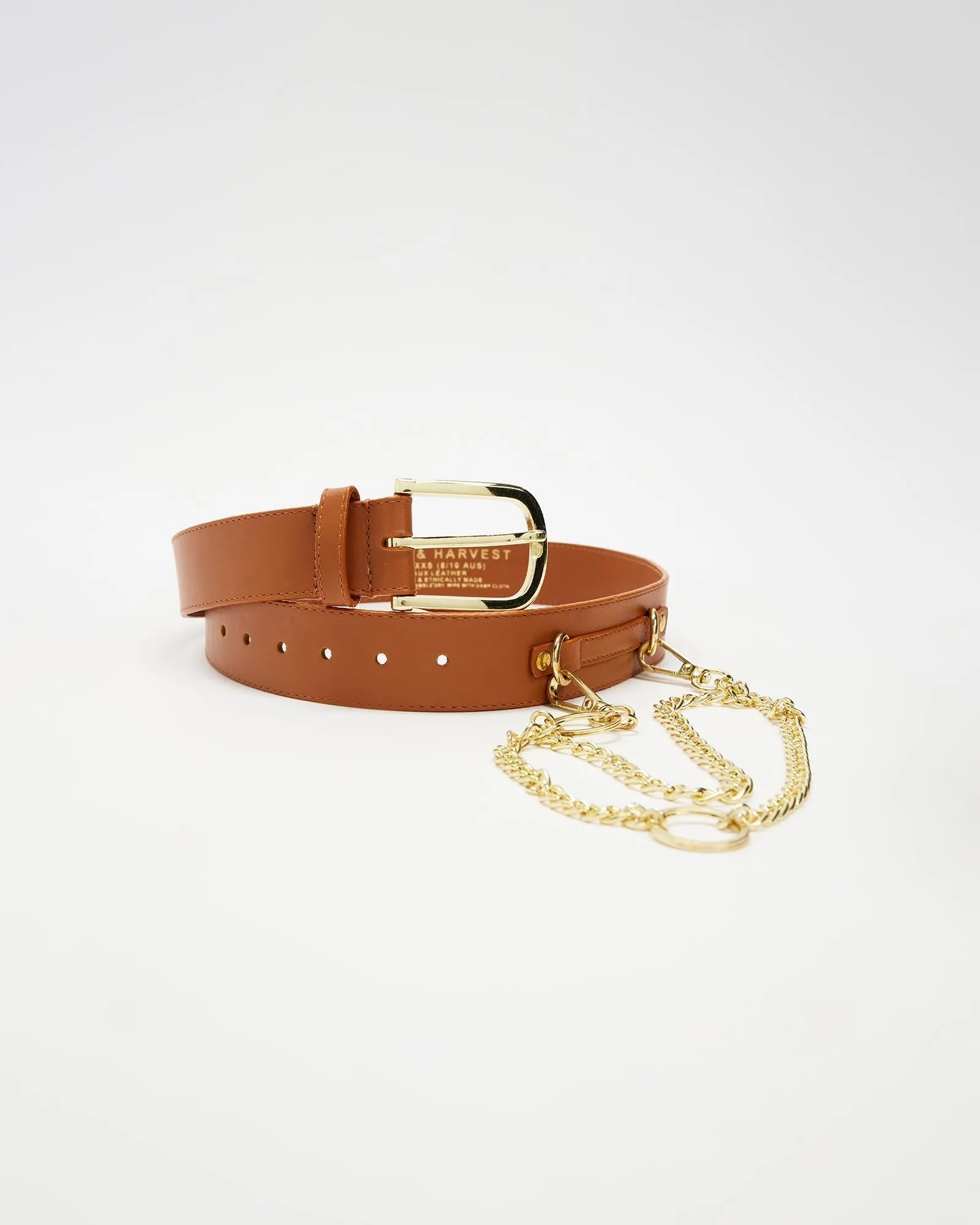 Vegan chain Belt // Black   Gold (Unisex) (ALL Sizes)