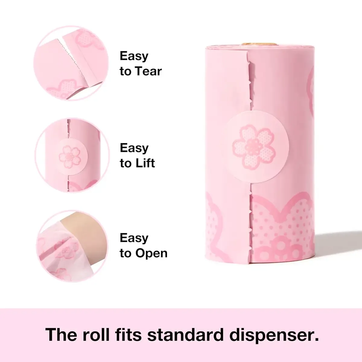 Vetreska - Cherry Blossom Pet Poop Bags & Dispenser Set (1 Dispenser   7 Rolls)