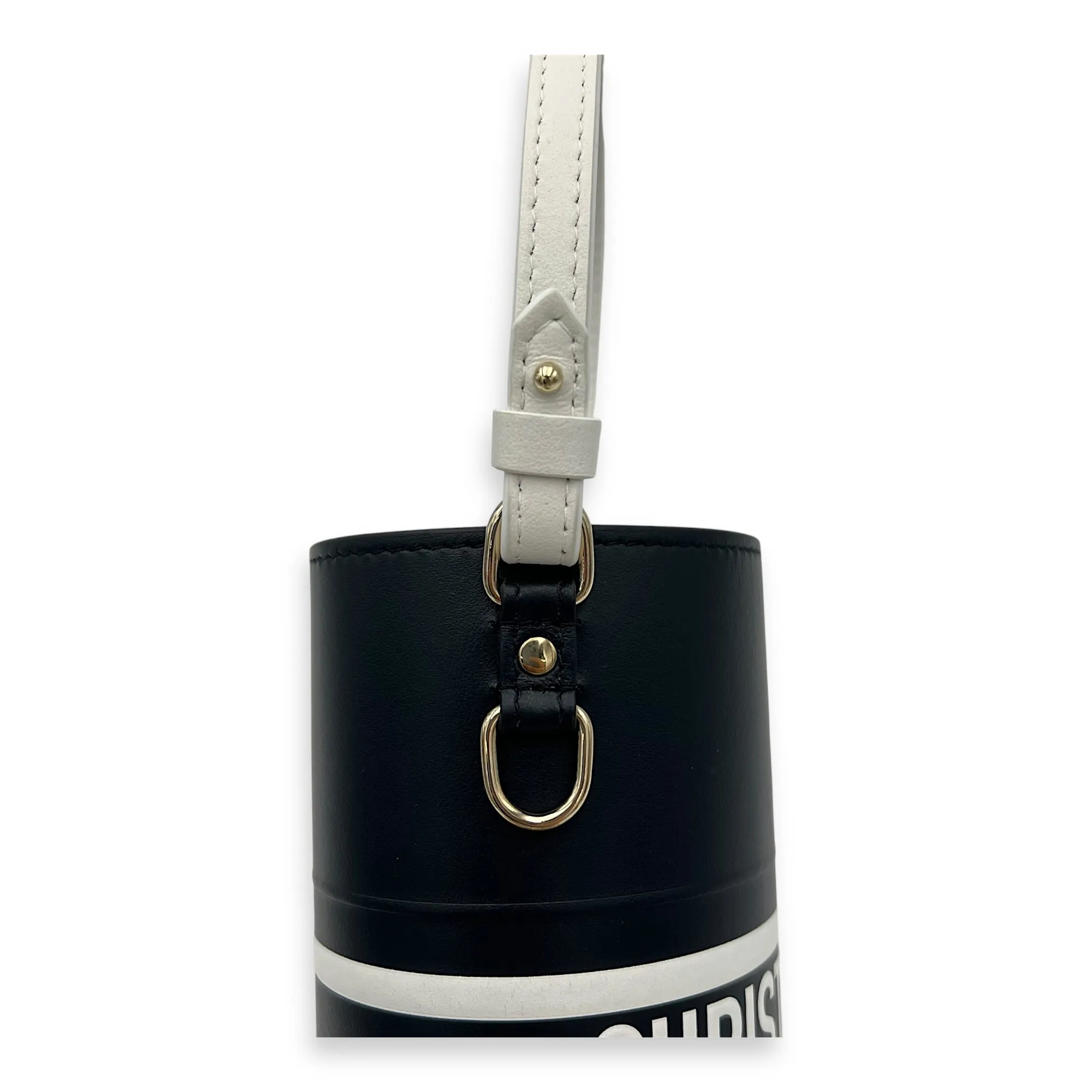 Vibe Bucket Bag Blue in Calfskin, Light Gold hardware