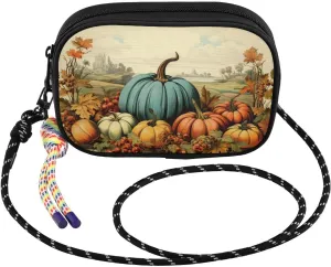 Vintage Thanksgiving Harvest Pumpkin Crossbody Bags for Women Cell Phone Purses Women's Shoulder Handbags Wallet Purse with Adjustable Strap