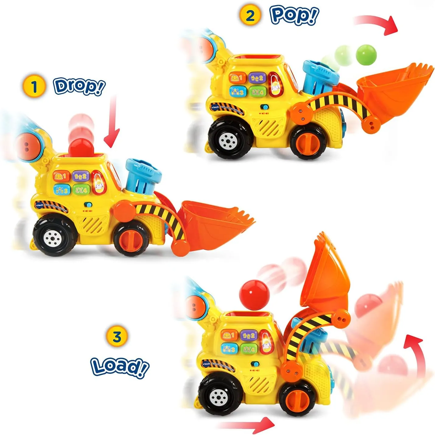 VTech Pop-a-Balls Push & Pop Bulldozer