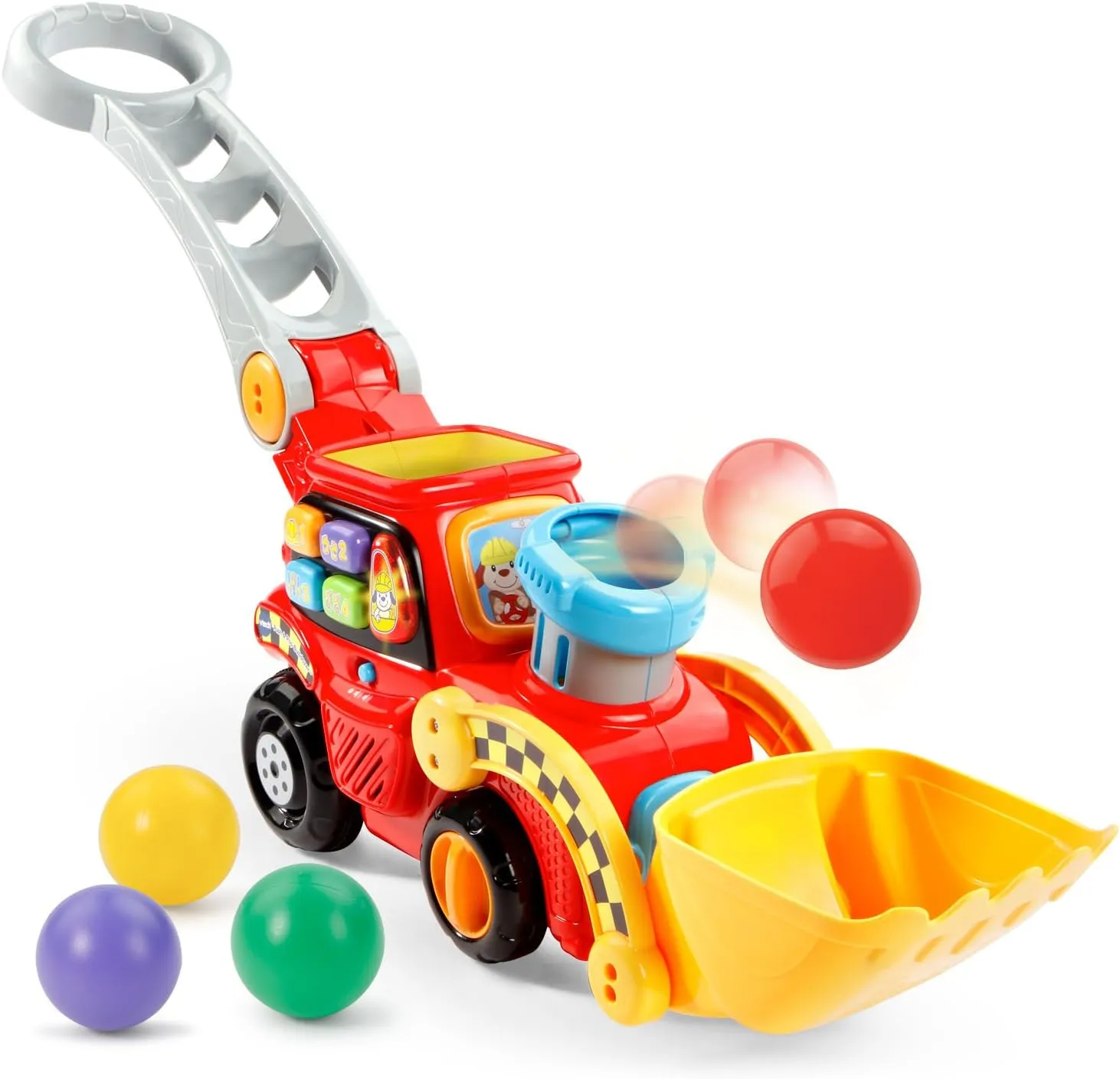 VTech Pop-a-Balls Push and Pop Bulldozer, Red