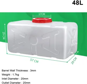 Water Tank Large White Food-Grade Water Storage Container with Lid and Handle,BPA Free Food Safe Water Storage Carrier,for Outdoor Camping Transport Hiking Hurricane Emergency(Size:48L)
