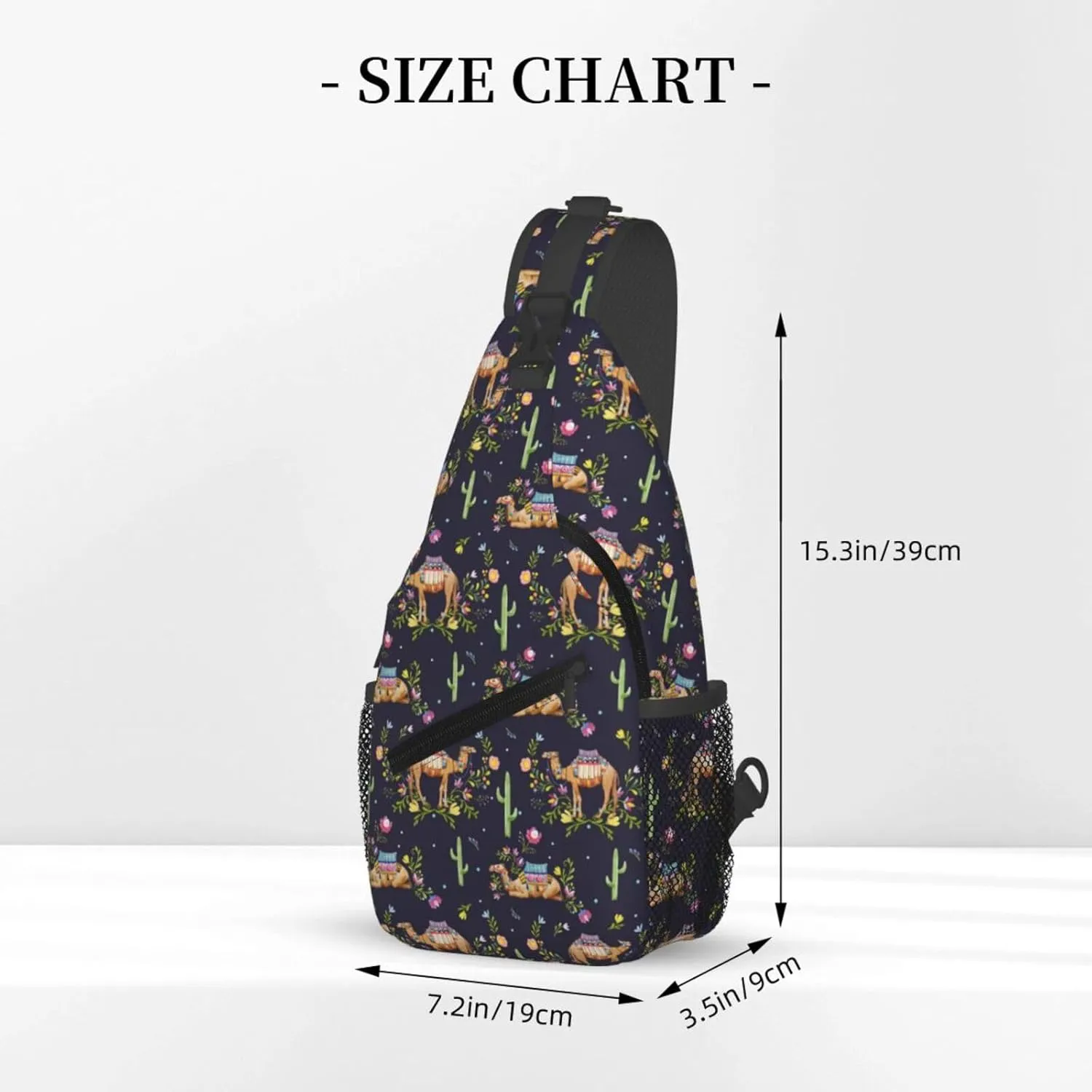 Watercolor Cute Camel Llama Chest Sling Bag Crossbody Shoulder Backpack Bag Gym Cycling Daypack Travel Hiking Cross Bag