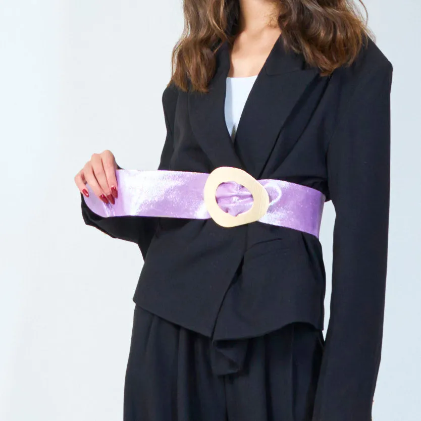 Wide statement belt with oval buckle wholesale