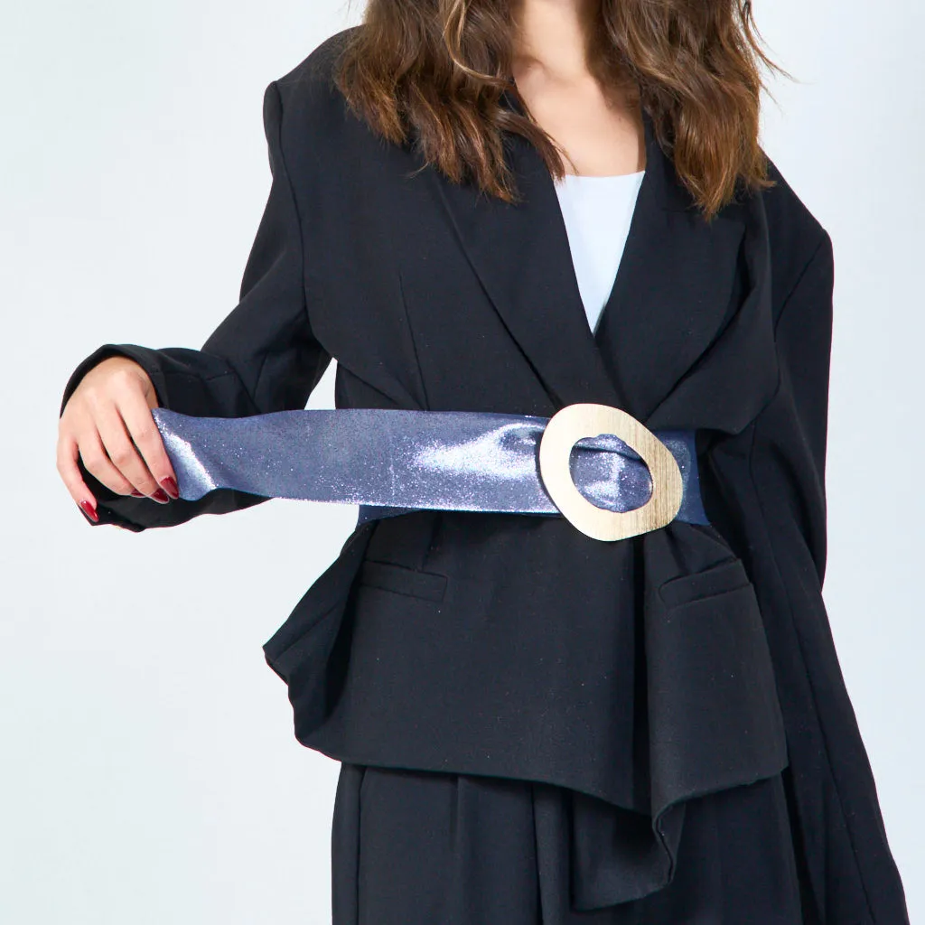 Wide statement belt with oval buckle wholesale