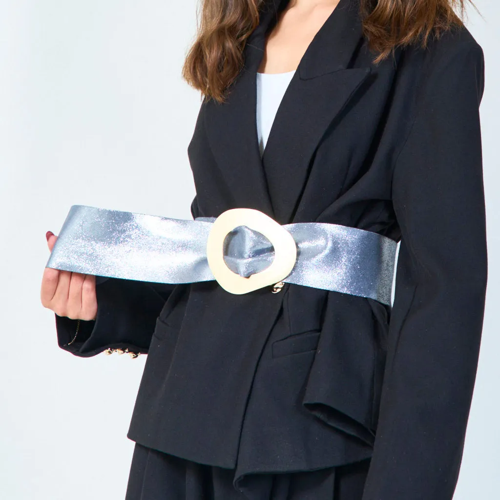 Wide statement belt with oval buckle wholesale