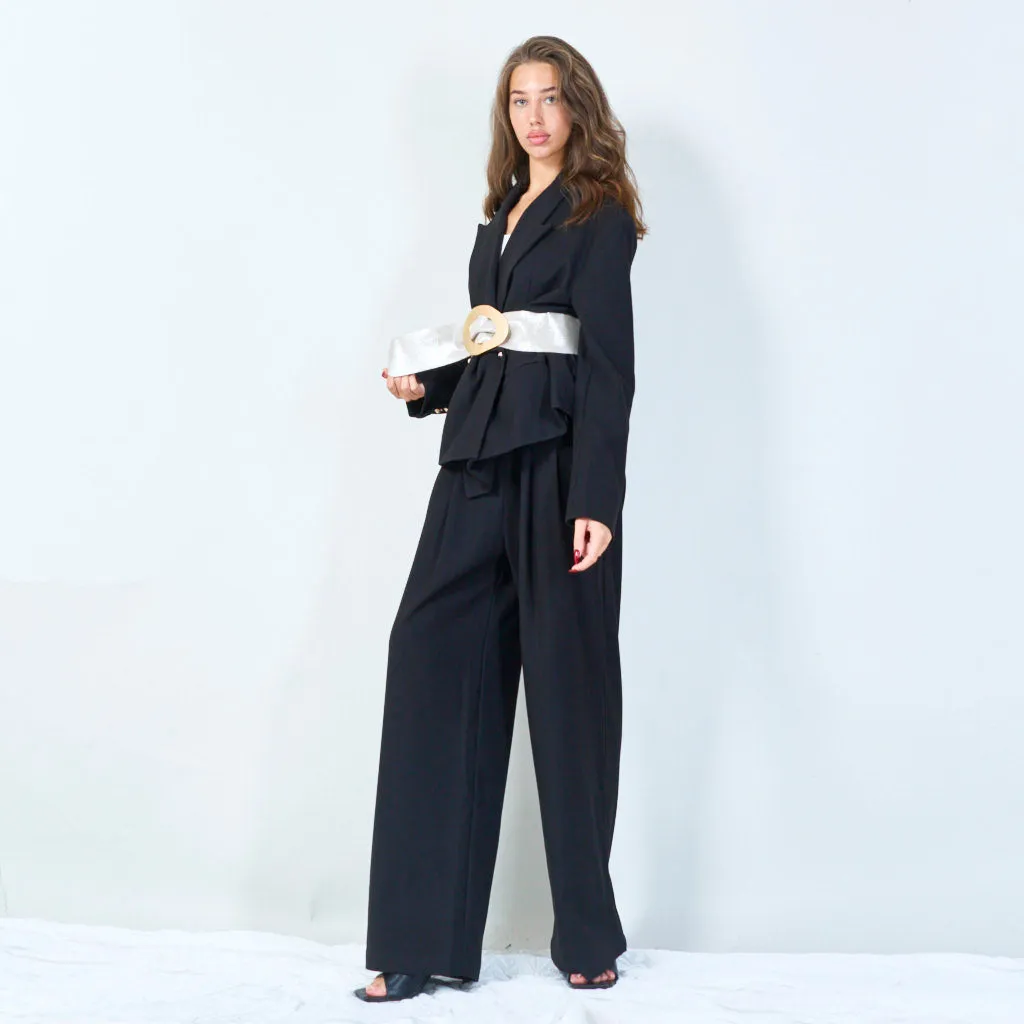 Wide statement belt with oval buckle wholesale
