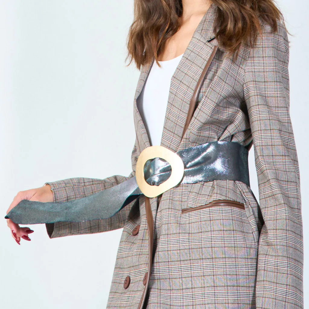 Wide statement belt with oval buckle wholesale