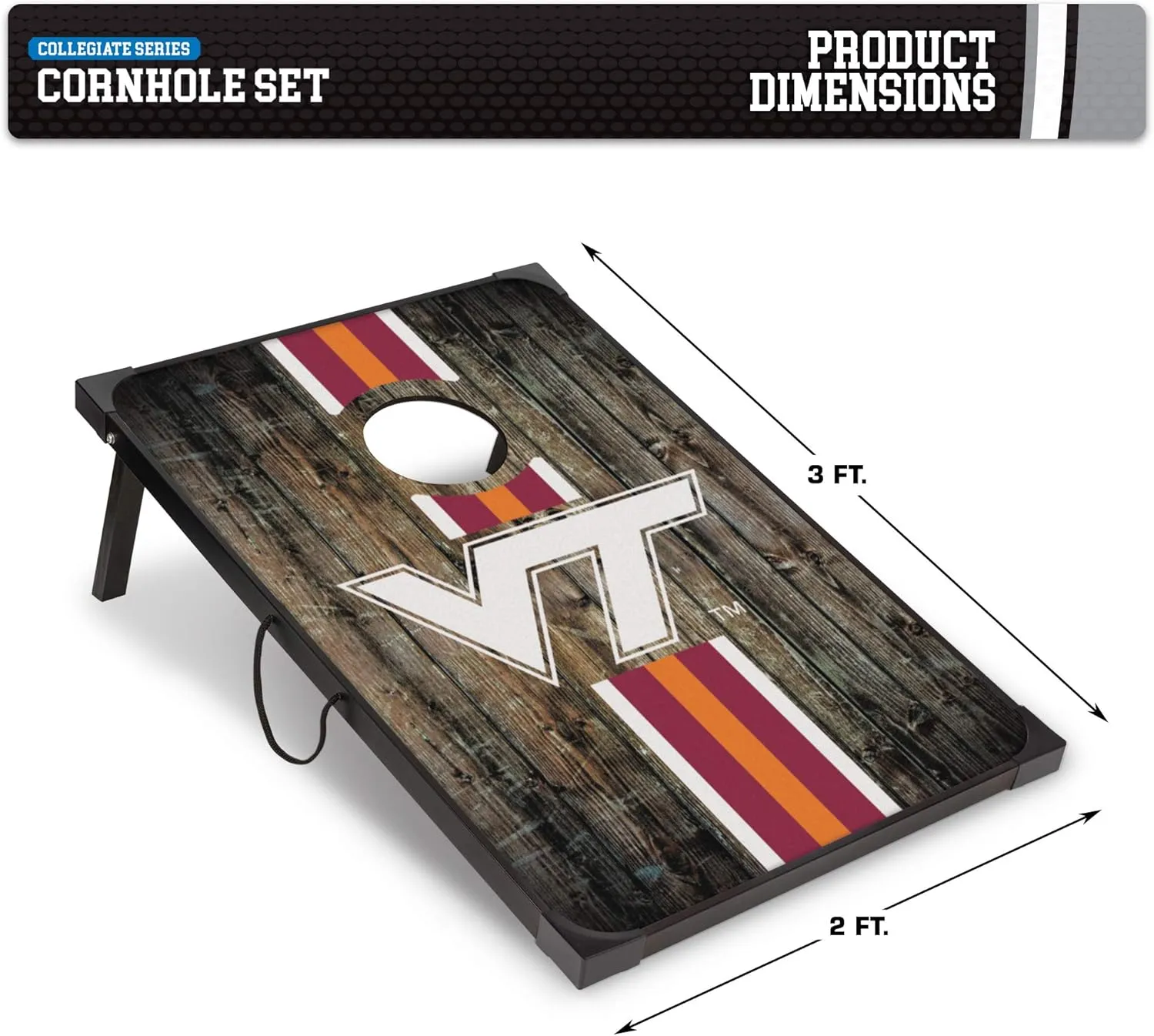 Wild Sports NCAA 2' x 3' MDF Deluxe Cornhole Set - with Corners and Aprons