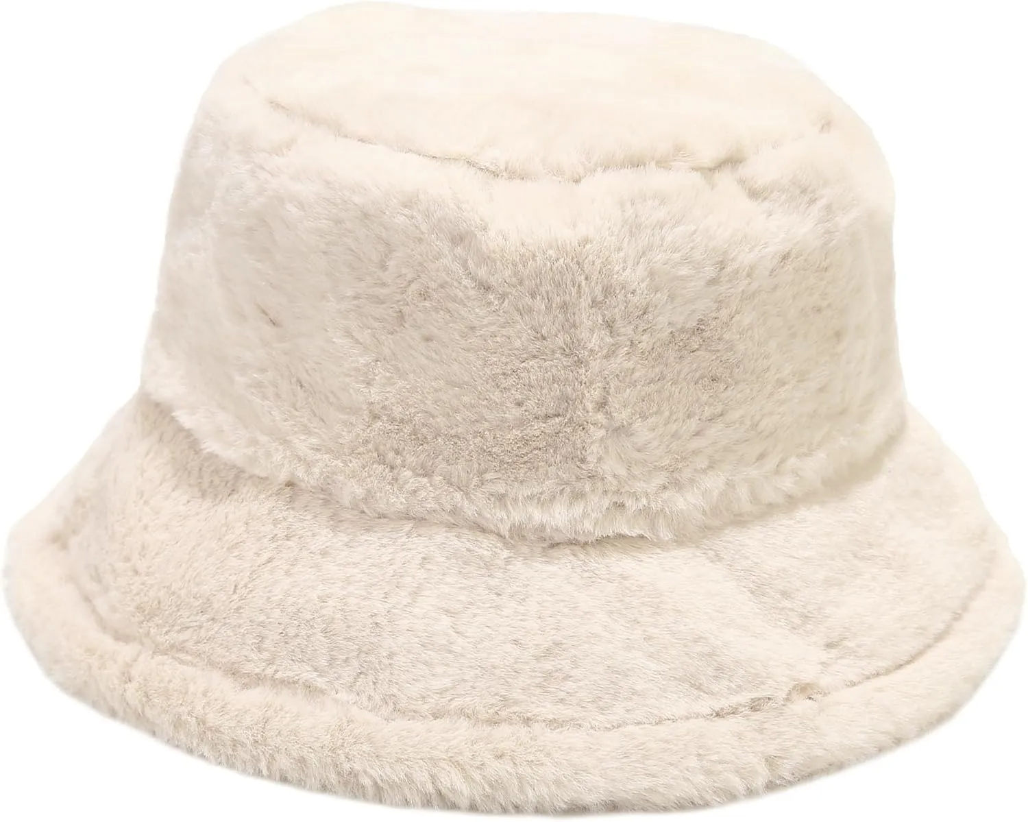 Winter Fluffy Fuzzy Bucket Hat Plush Furry Faux Fur Fisherman Hats Warm Hat for Women