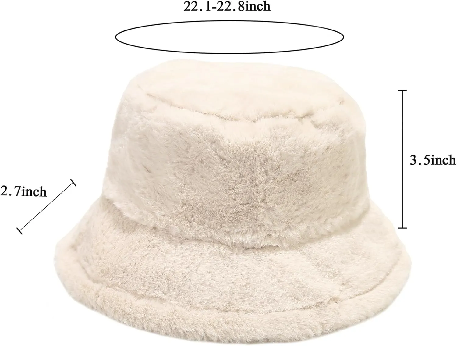 Winter Fluffy Fuzzy Bucket Hat Plush Furry Faux Fur Fisherman Hats Warm Hat for Women