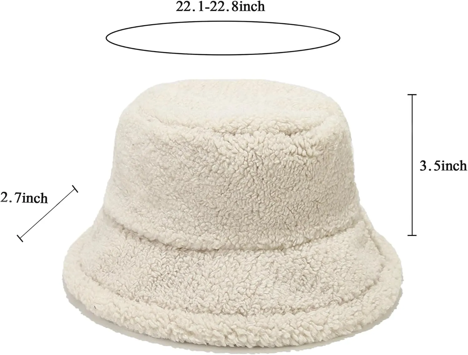 Winter Warm Plush Fuzzy Bucket Hat Faux Fur Shearling Fisherman Hats for Women