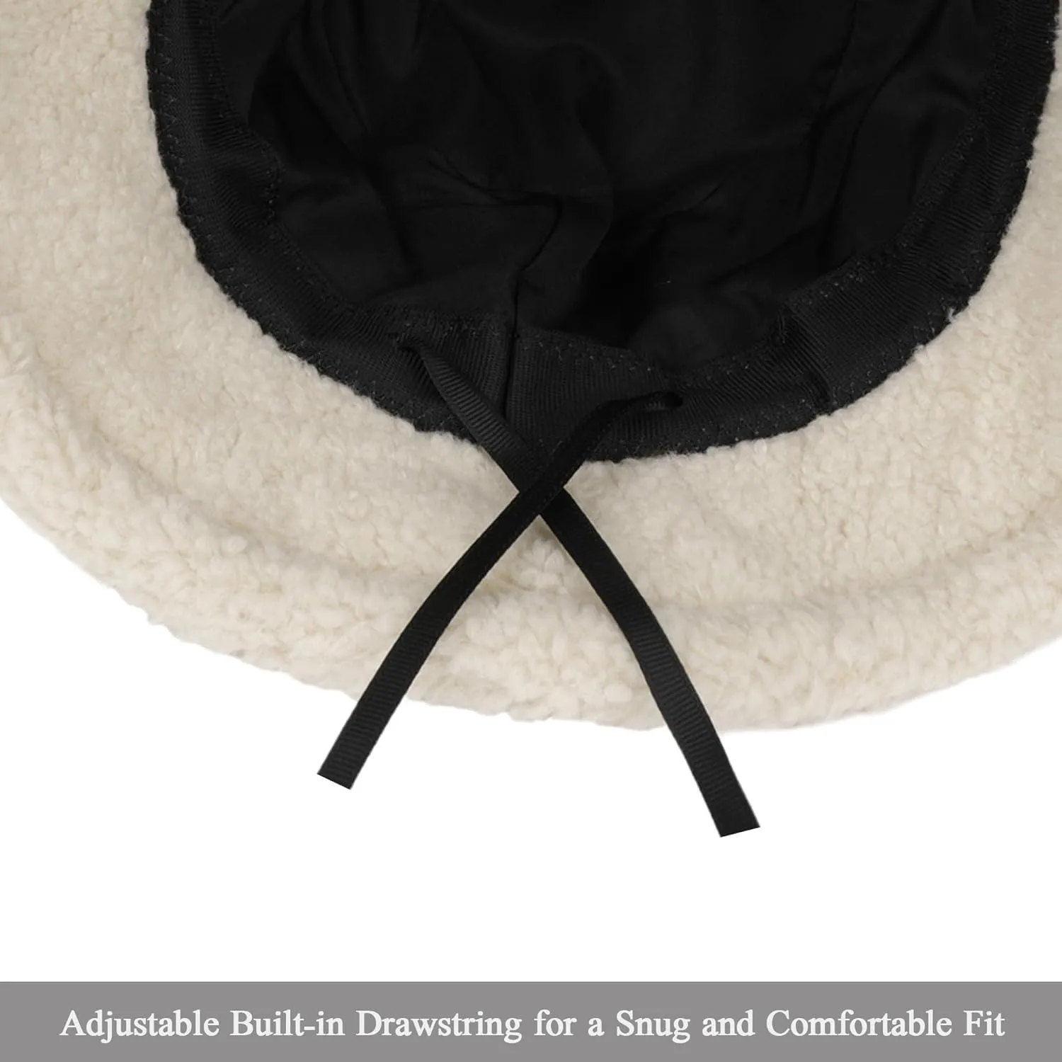Winter Warm Plush Fuzzy Bucket Hat Faux Fur Shearling Fisherman Hats for Women