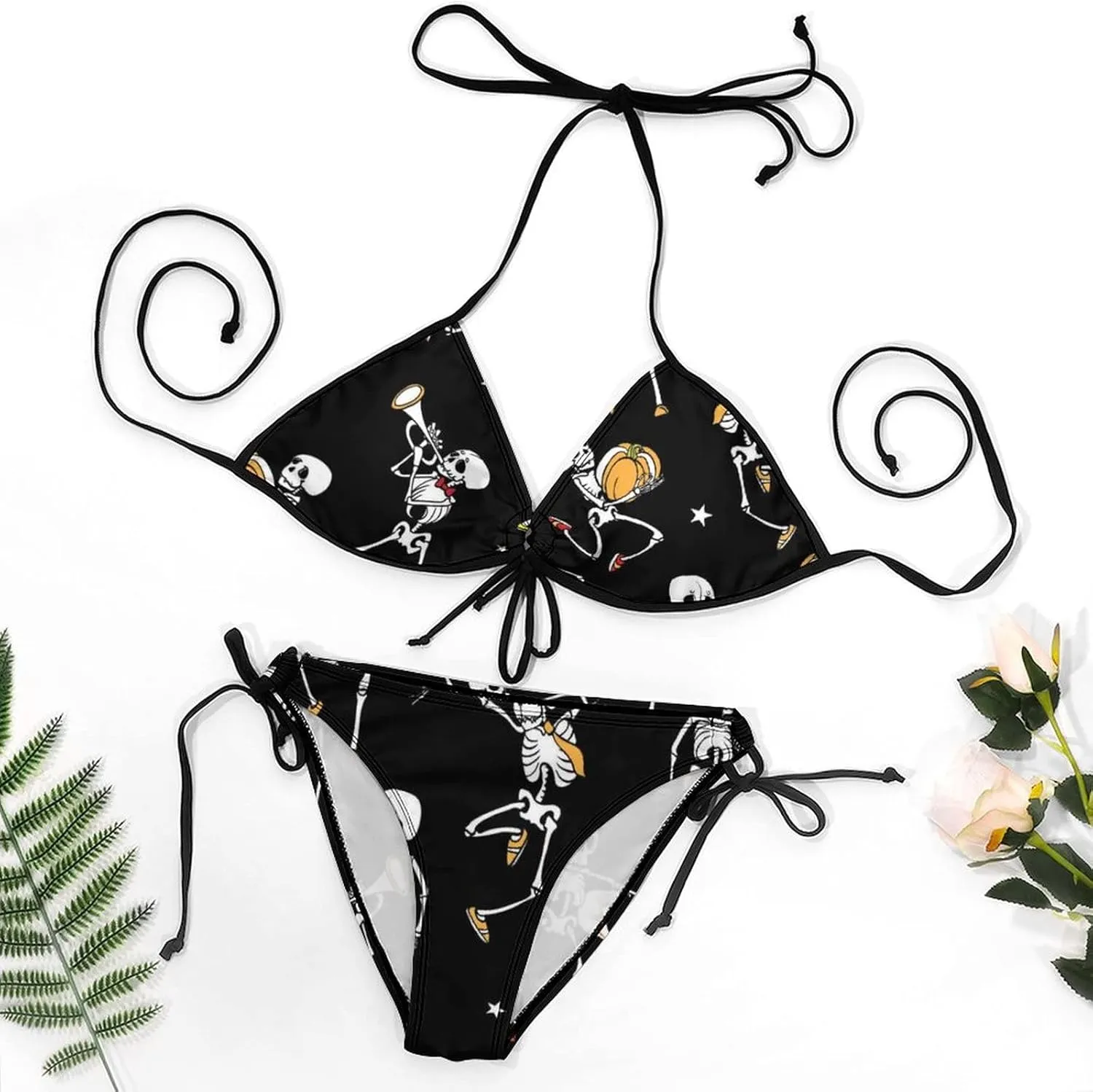Women 2 PC Bikini Set Sexy Sling Halter String Swimsuit Beach Vacation S - XXL