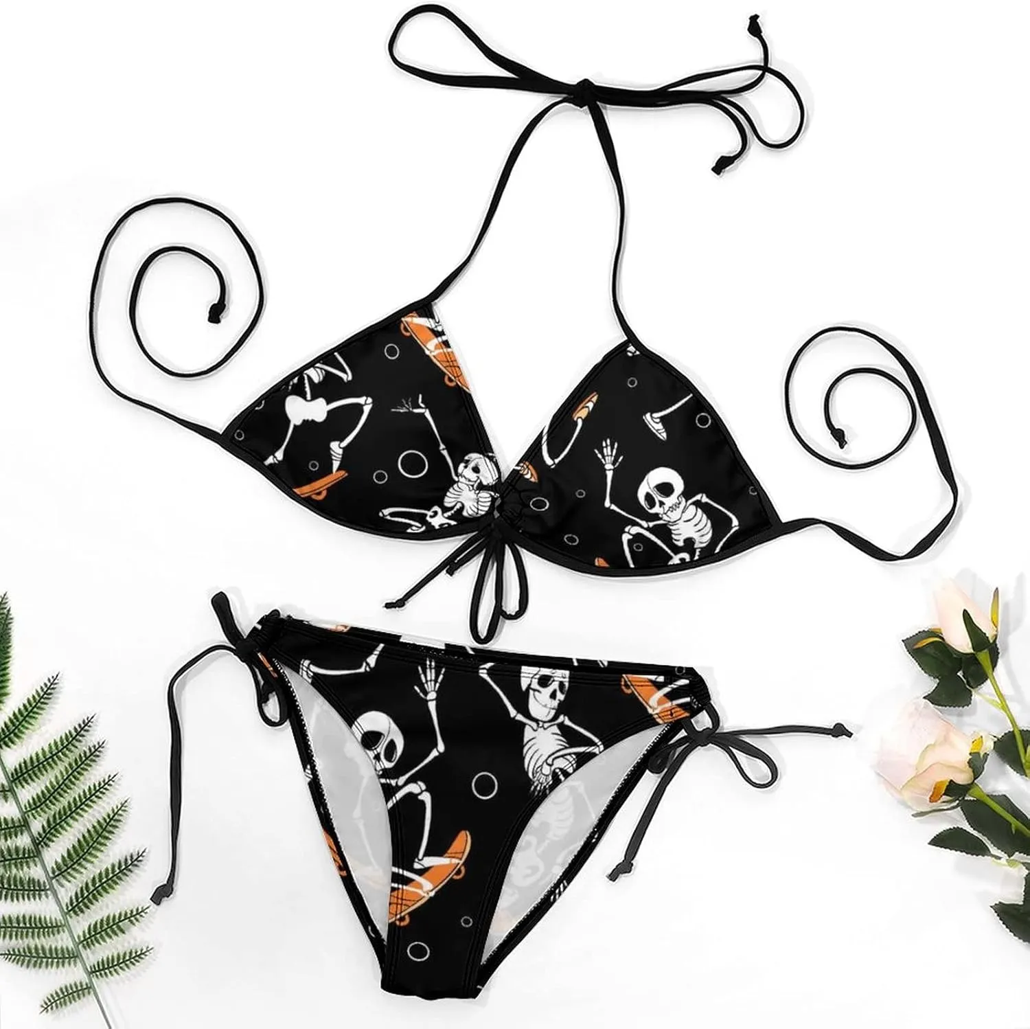 Women 2 PC Bikini Set Sexy Sling Halter String Swimsuit Beach Vacation S - XXL