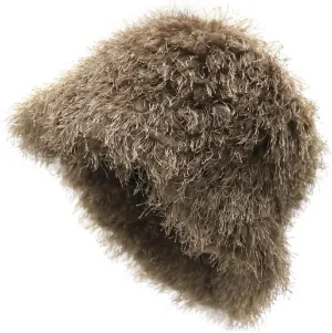 Women Fuzzy Bucket Hat Winter Warm Furry Faux Fur Hat Wide Brim Cute Fluffy Plush Outdoor Fisherman Caps