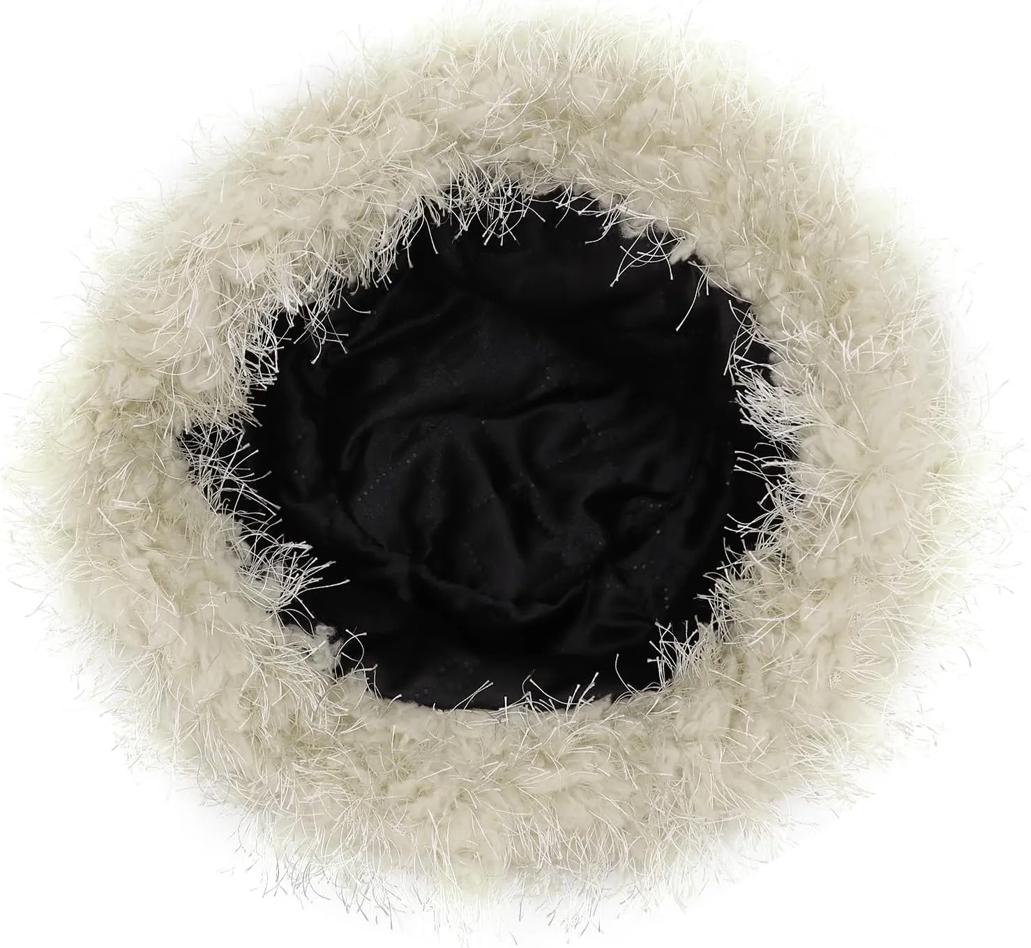 Women Fuzzy Bucket Hat Winter Warm Furry Faux Fur Hat Wide Brim Cute Fluffy Plush Outdoor Fisherman Caps