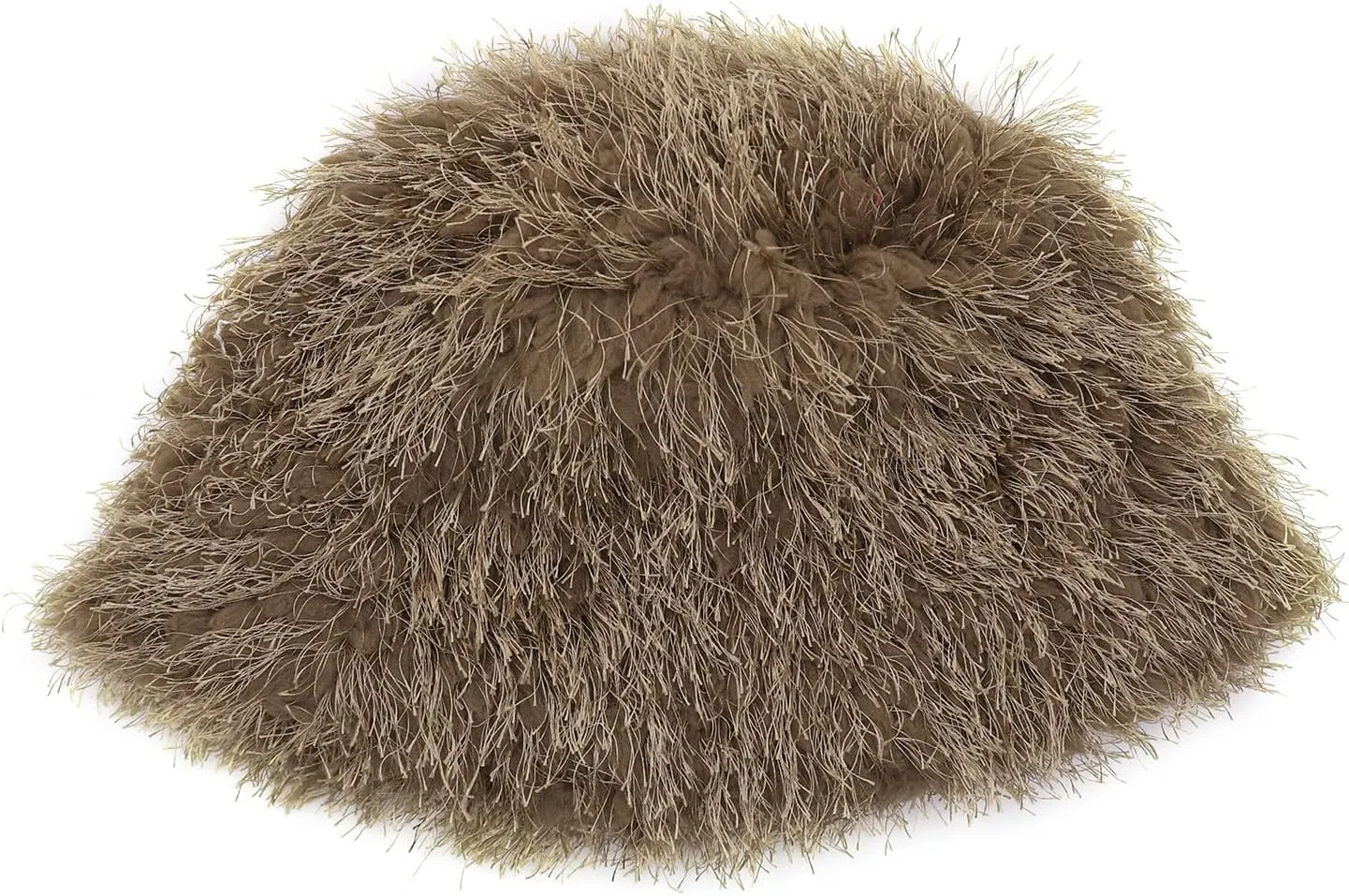 Women Fuzzy Bucket Hat Winter Warm Furry Faux Fur Hat Wide Brim Cute Fluffy Plush Outdoor Fisherman Caps