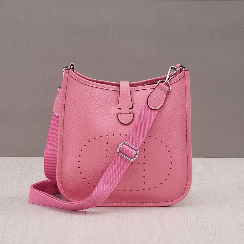 Women Litchi Stria Leather Crossbody Shoulder Togo Classic Purse Handbag Bags H