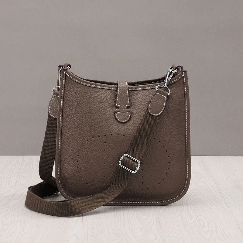 Women Litchi Stria Leather Crossbody Shoulder Togo Classic Purse Handbag Bags H