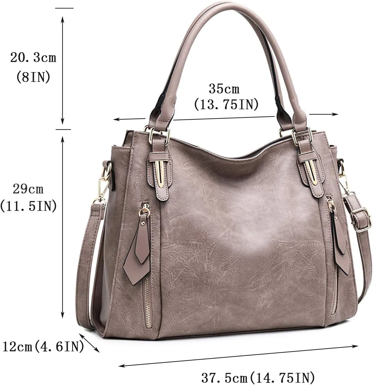 Women Tote Bag Handbags PU Leather Fashion Hobo Shoulder Bags with Adjustable Shoulder Strap