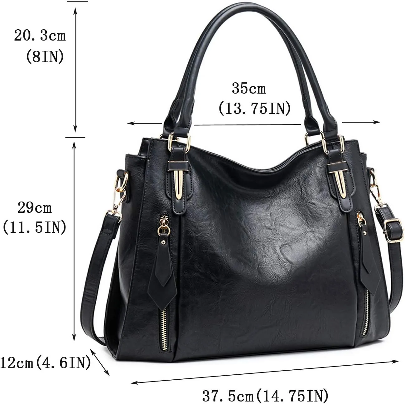 Women Tote Bag Handbags PU Leather Fashion Hobo Shoulder Bags with Adjustable Shoulder Strap
