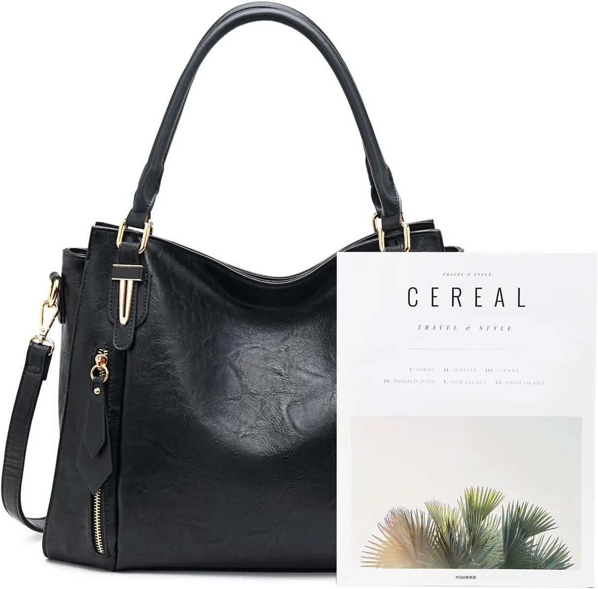 Women Tote Bag Handbags PU Leather Fashion Hobo Shoulder Bags with Adjustable Shoulder Strap