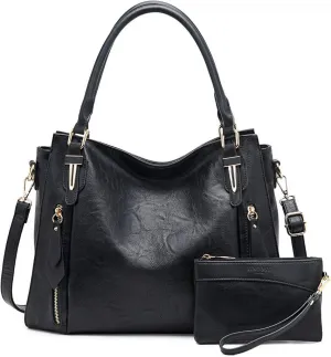 Women Tote Bag Handbags PU Leather Fashion Hobo Shoulder Bags with Adjustable Shoulder Strap