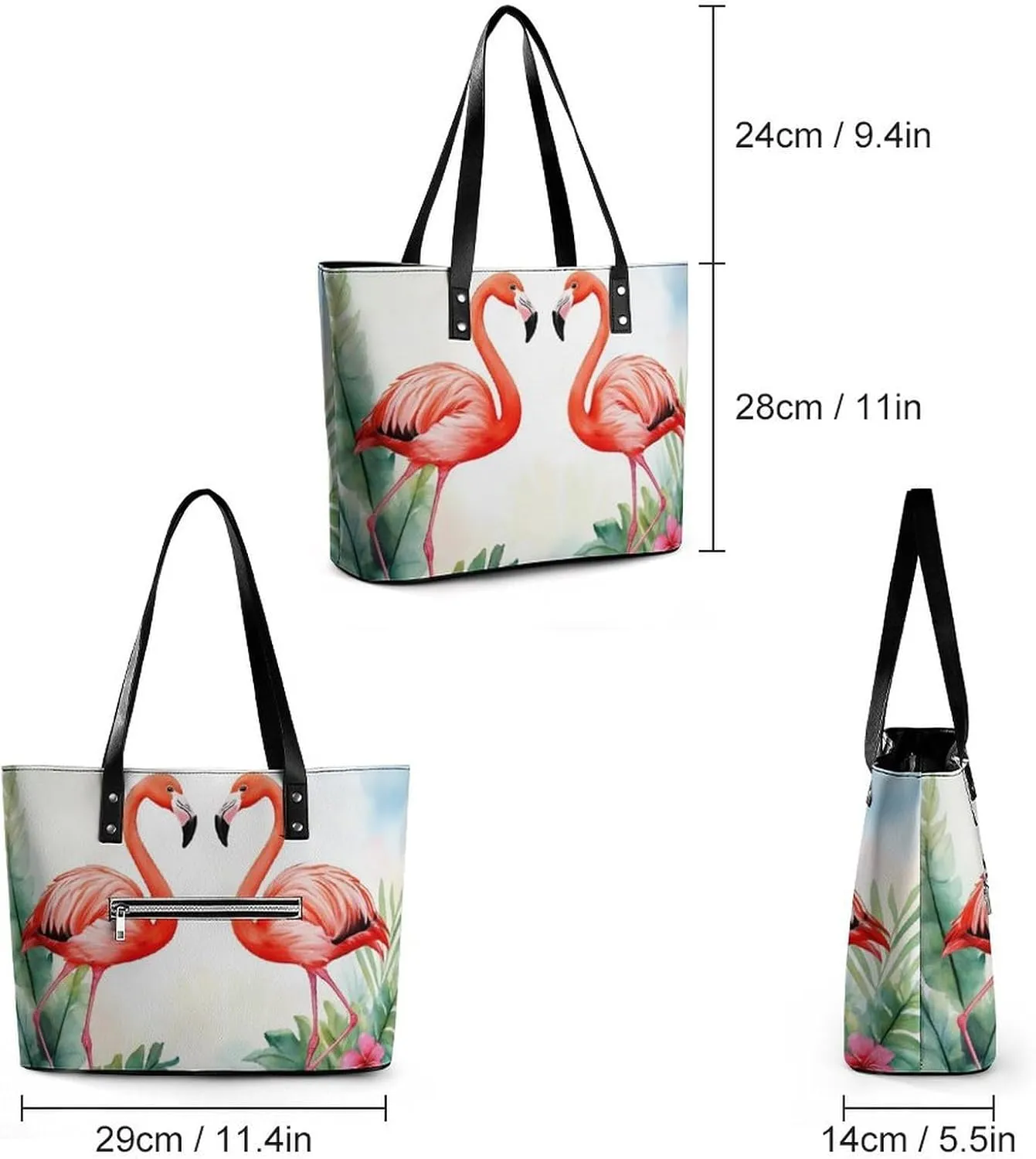 Women Tote Bags Casual Handbags PU Leather Shoulder Travel Bag