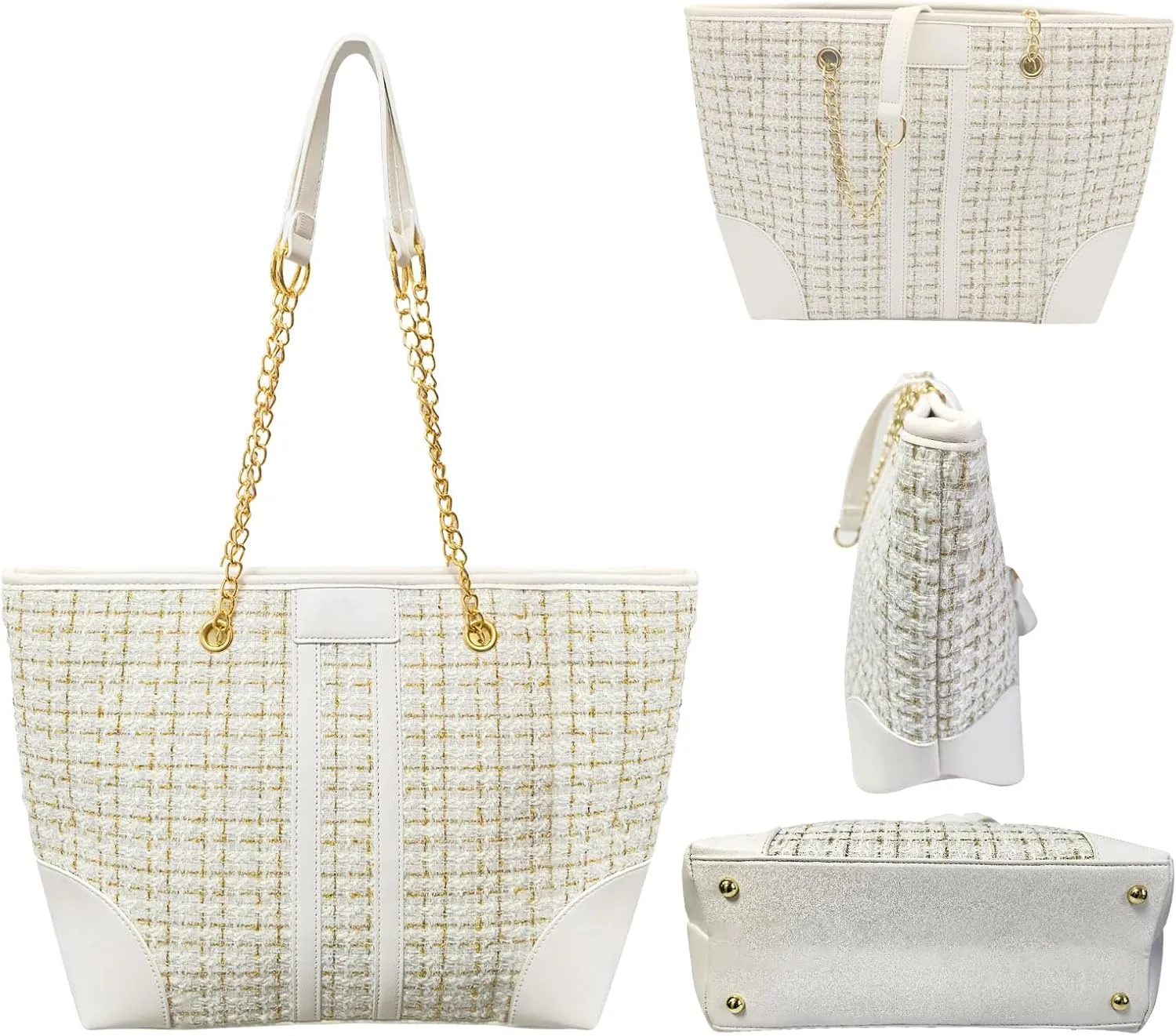 Women Tweed Single shoulder Bag Handbag and Purse Fashion Ladies Chain Quilted Crossbody Bag Evening Bag Clutch ﻿