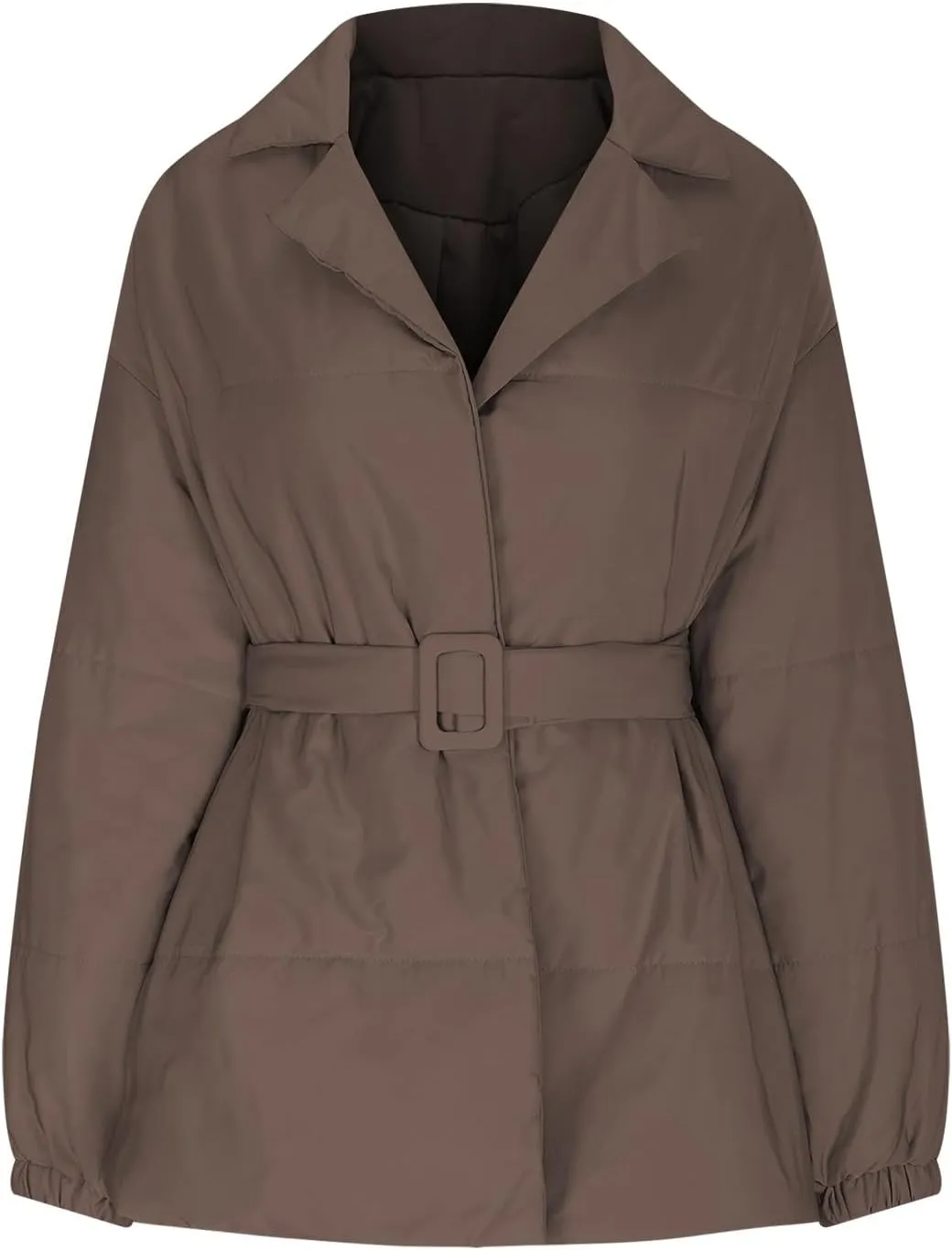 Women Winter Coats Long Sleeve Baggy Puffer Coat Belt Lightweight Casual Fashion Winter Jacket