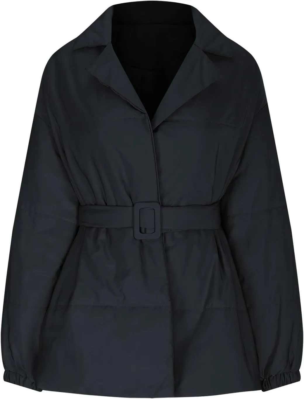 Women Winter Coats Long Sleeve Baggy Puffer Coat Belt Lightweight Casual Fashion Winter Jacket
