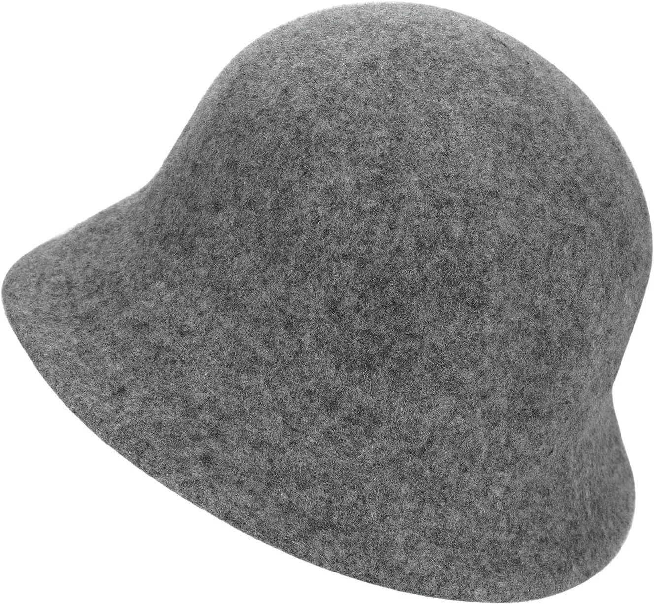 Women Winter Wool Felt Bucket Hat Vintage Warm Felt Cloche Bowler Hat with Brim
