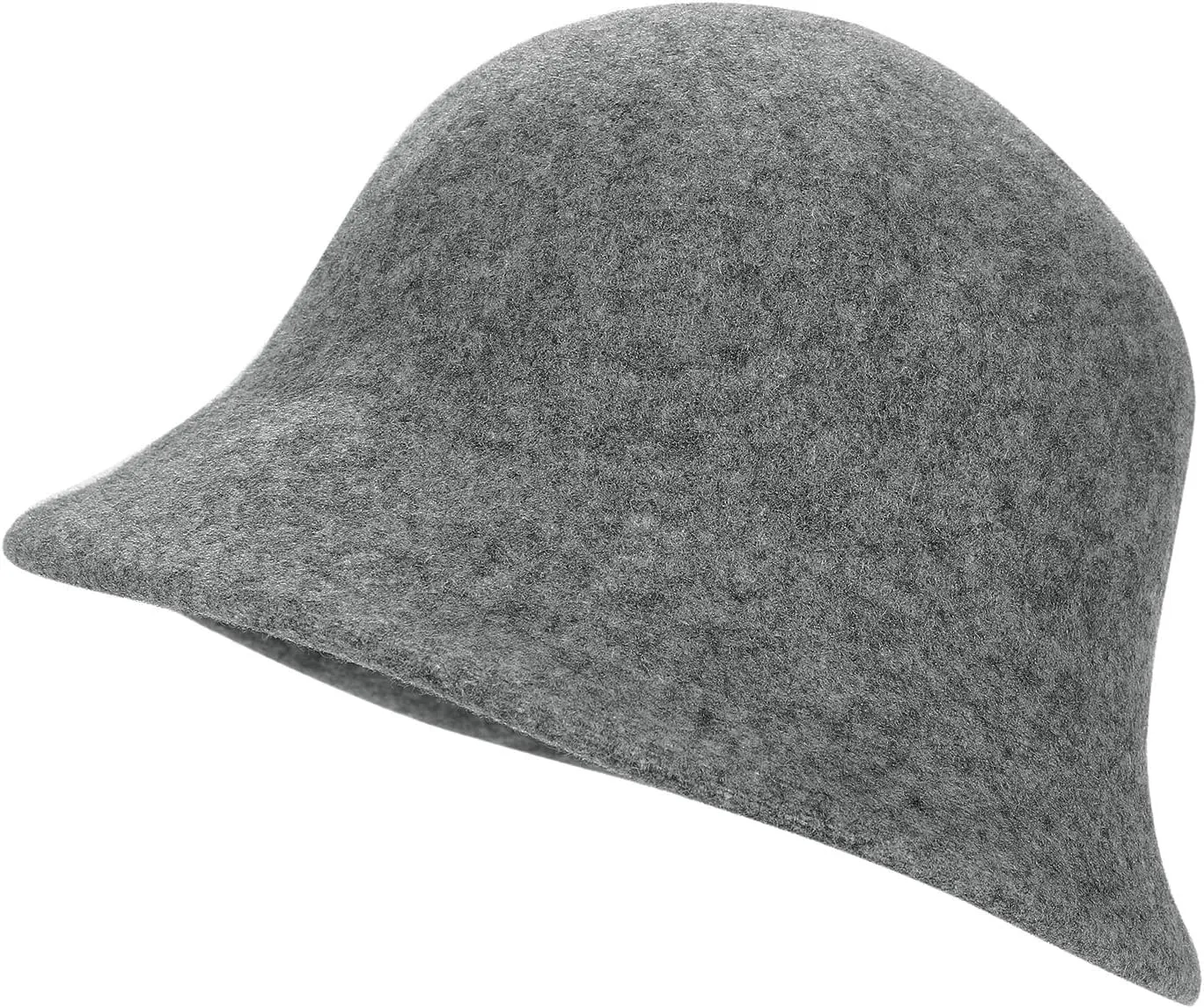 Women Winter Wool Felt Bucket Hat Vintage Warm Felt Cloche Bowler Hat with Brim